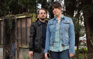 Elijah Wood and Melanie Lynskey appear in <i>I Don't Feel at Home in This World Anymore</i> by Macon Blair, an official selection of the U.S. Dramatic Competition at the 2017 Sundance Film Festival. © 2016 Sundance Institute | photo by Allyson Riggs.