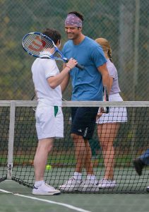 Elijah Wood and Josh Duhamel seen playing tennis whilst filming a scene for there latest movie " The Romantics " in Queens, New York, USA.<P>Pictured: Elijah Wood, Josh Duhamel and Dianna Argon<P><B>Ref: SPL142656  301109   EXCLUSIVE</B><BR />Picture by: PPNY / GSNY /  Splash News<BR /></P><P><B>Splash News and Pictures</B><BR />Los Angeles:	310-821-2666<BR />New York:	212-619-2666<BR />London:	870-934-2666<BR />photodesk@splashnews.com<BR /></P>