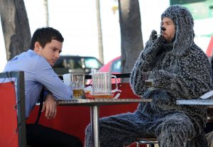 WILFRED: Elijah Wood as "Ryan" and Jason Gann as "Wilfred" in WILFRED airing on FX.  CR: Michael Becker/FX
